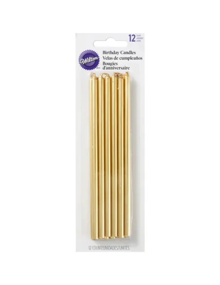 Set 12 velas largas doradas Wilton
