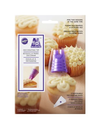 Boquilla doble y mangas pasteleras Wilton