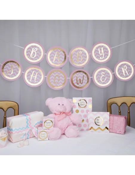 Guirnalda rosa Baby Shower