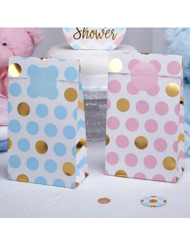 Set 5 bolsas lunares rosa y dorado