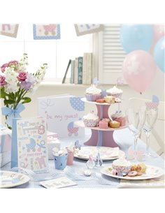 Set 8 globos azul y rosa Tiny Feet 2