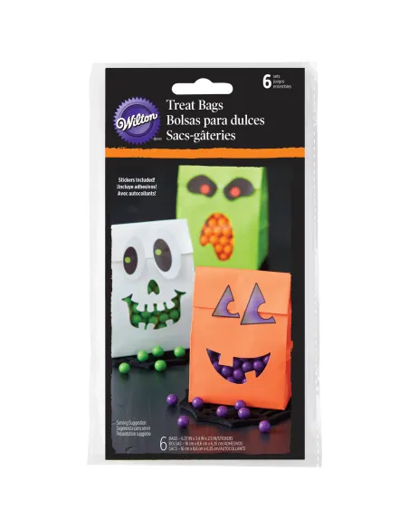 Set 6 bolsas con pegatina Halloween