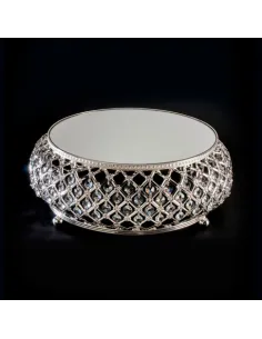 Soporte para tarta redondo espejo y cristal