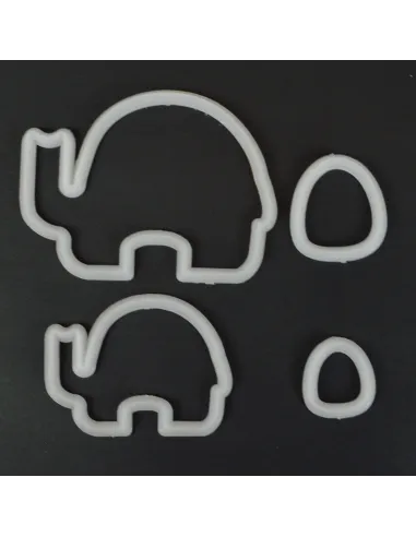 Set 4 cortadores mamá y bebé elefante FMM