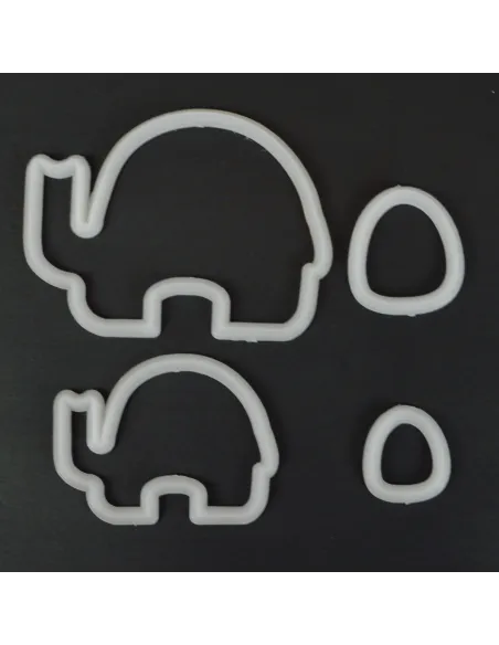 Set 4 cortadores mamá y bebé elefante FMM