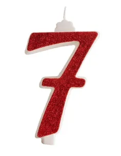 Vela gigante purpurina roja Nº 7