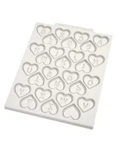 Molde silicona corazones con alfabeto Katy Sue