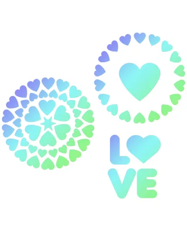 Set 3 stencils Amor JEM
