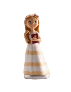 Figura niña comunión Biblia 15,5 cm