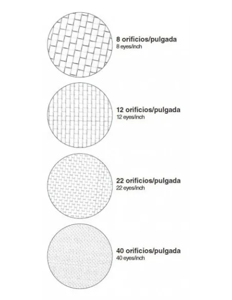 Cedazo 4 mallas intercambiables acero inox.