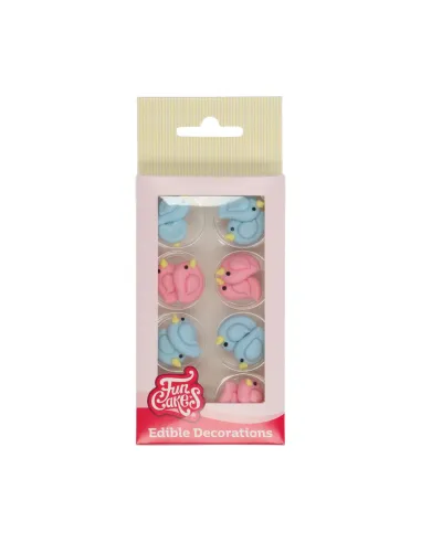 Set 16 decoraciones de azúcar pájaros Funcakes