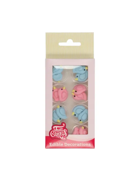 Set 16 decoraciones de azúcar pájaros Funcakes