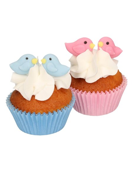 Set 16 decoraciones de azúcar pájaros Funcakes