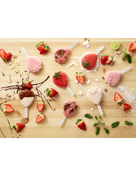 Set 4 moldes para helados Fresa Lékué