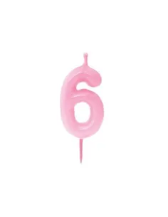 Vela 6 rosa
