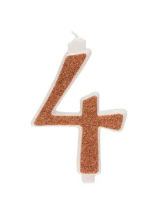 Vela gigante purpurina Rosa dorado Nº 4