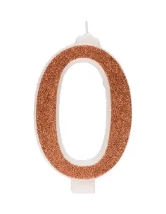 Vela gigante purpurina Rosa dorado Nº 0