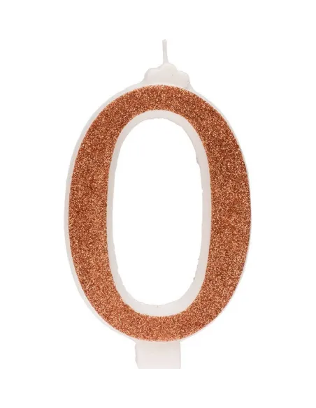 Vela gigante purpurina Rosa dorado Nº 0