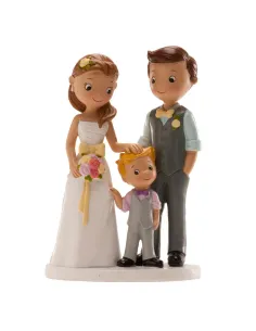 Figura novios con niño 16 cm