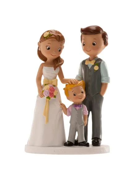 Figura novios con niño 16 cm