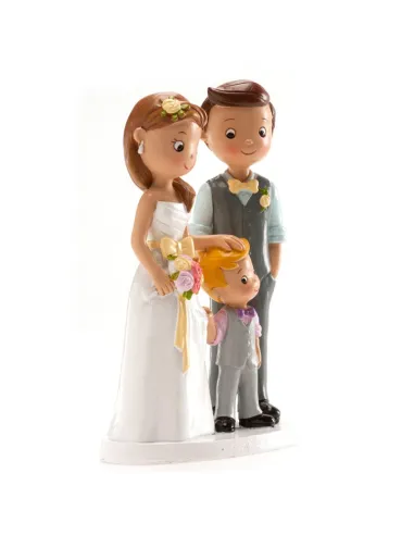 Figura novios con niño 16 cm