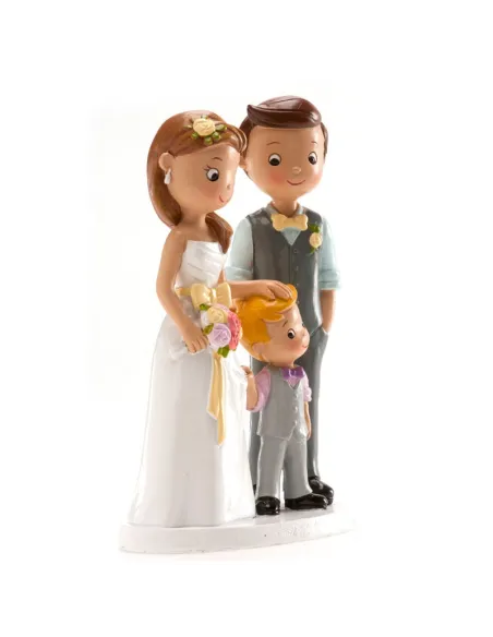 Figura novios con niño 16 cm