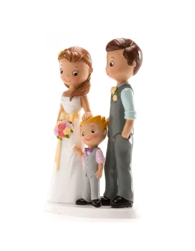 Figura novios con niño 16 cm