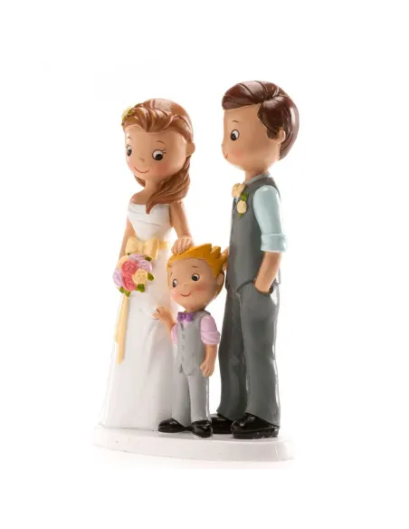 Figura novios con niño 16 cm