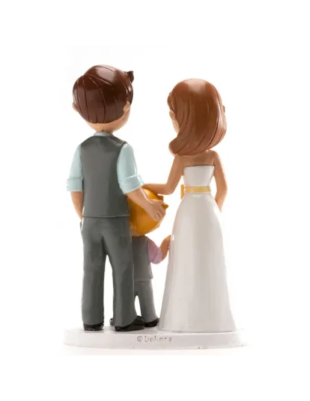 Figura novios con niño 16 cm