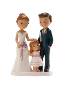 Figura novios con niña 16 cm