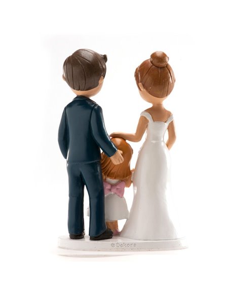 Figura novios con niña 16 cm