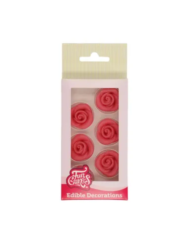 Set 6 Rosas mazapán color rosa Funcakes