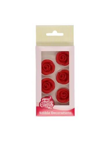 Set 6 Rosas mazapán rojas Funcakes