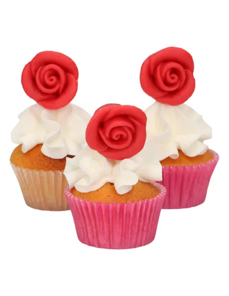 Set 6 Rosas mazapán rojas Funcakes