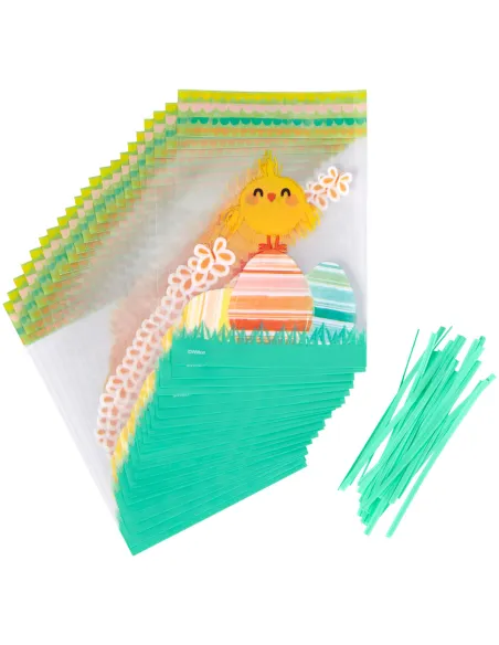 Set 20 mini bolsas Pollito y huevo de Pascua - Wilton