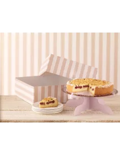 Soporte con pie y caja para tarta