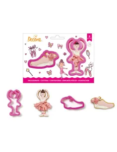 Set 2 cortadores bailarina y zapatilla ballet Decora