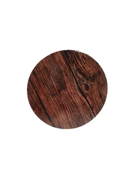 Base redonda 3 mm efecto Madera Oscura 25 cm