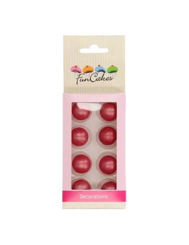 Set 8 bolas rosa oscuro de chocolate Funcakes