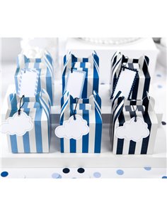Set 6 cajas rayas azules y blancas PartyDeco 2
