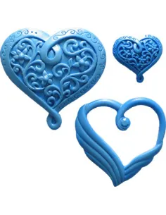 Molde silicona corazones 4 cavidades