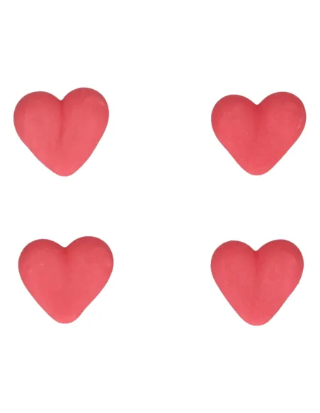 Set 8 decoraciones de azúcar Corazones rojos