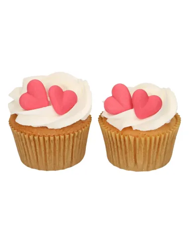 Set 8 decoraciones de azúcar Corazones rojos