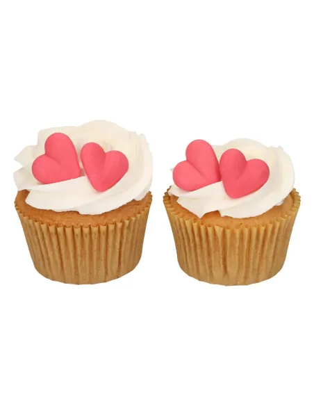 Set 8 decoraciones de azúcar Corazones rojos