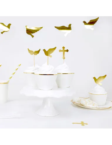 Set 6 toppers dorados Primera Comunión PartyDeco