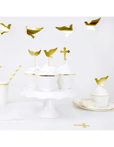Set 6 toppers dorados Primera Comunión PartyDeco
