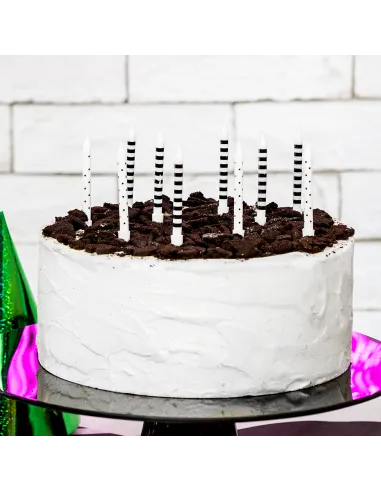 Set 6 velas Blancas y negras PartyDeco
