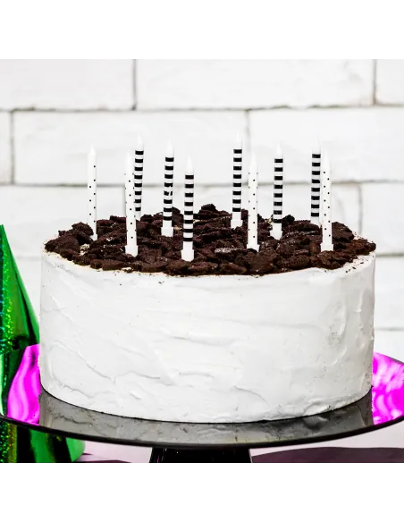 Set 6 velas Blancas y negras PartyDeco