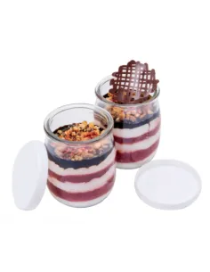 Set 6 vasos con tapa para yogures