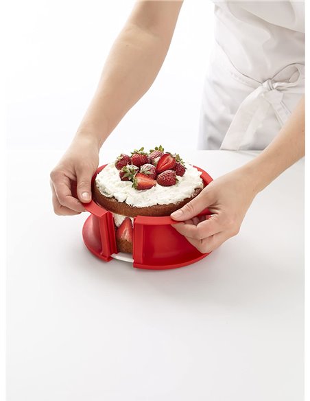 Molde desmontable rojo con plato Lékué 15 cm